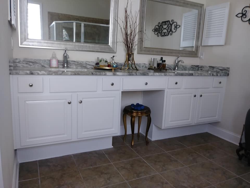 Painted bathroom vanity