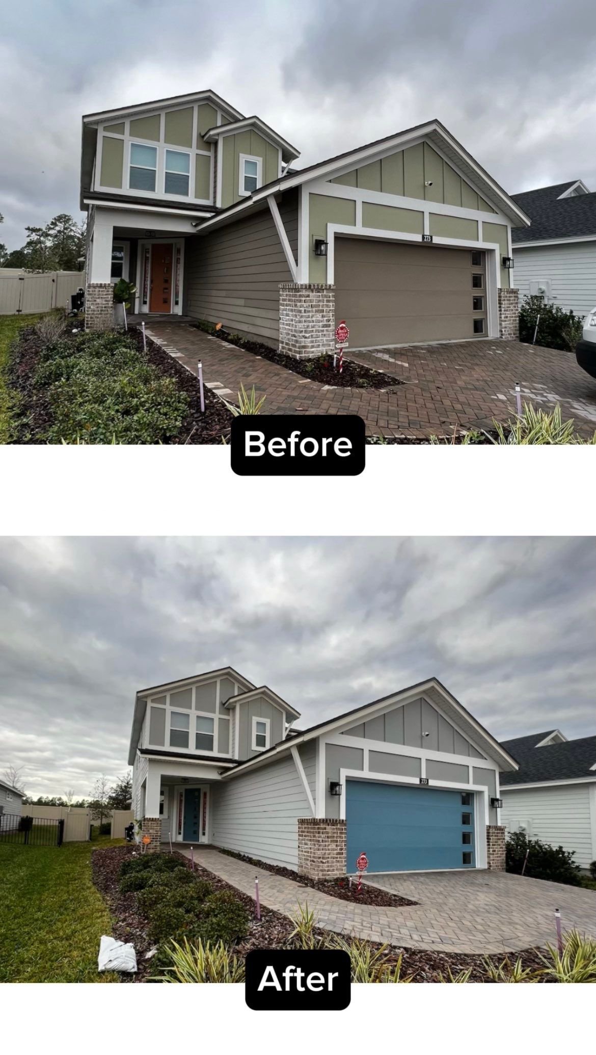 Before and after exterior painting project in Ponte Vedra Beach, Florida