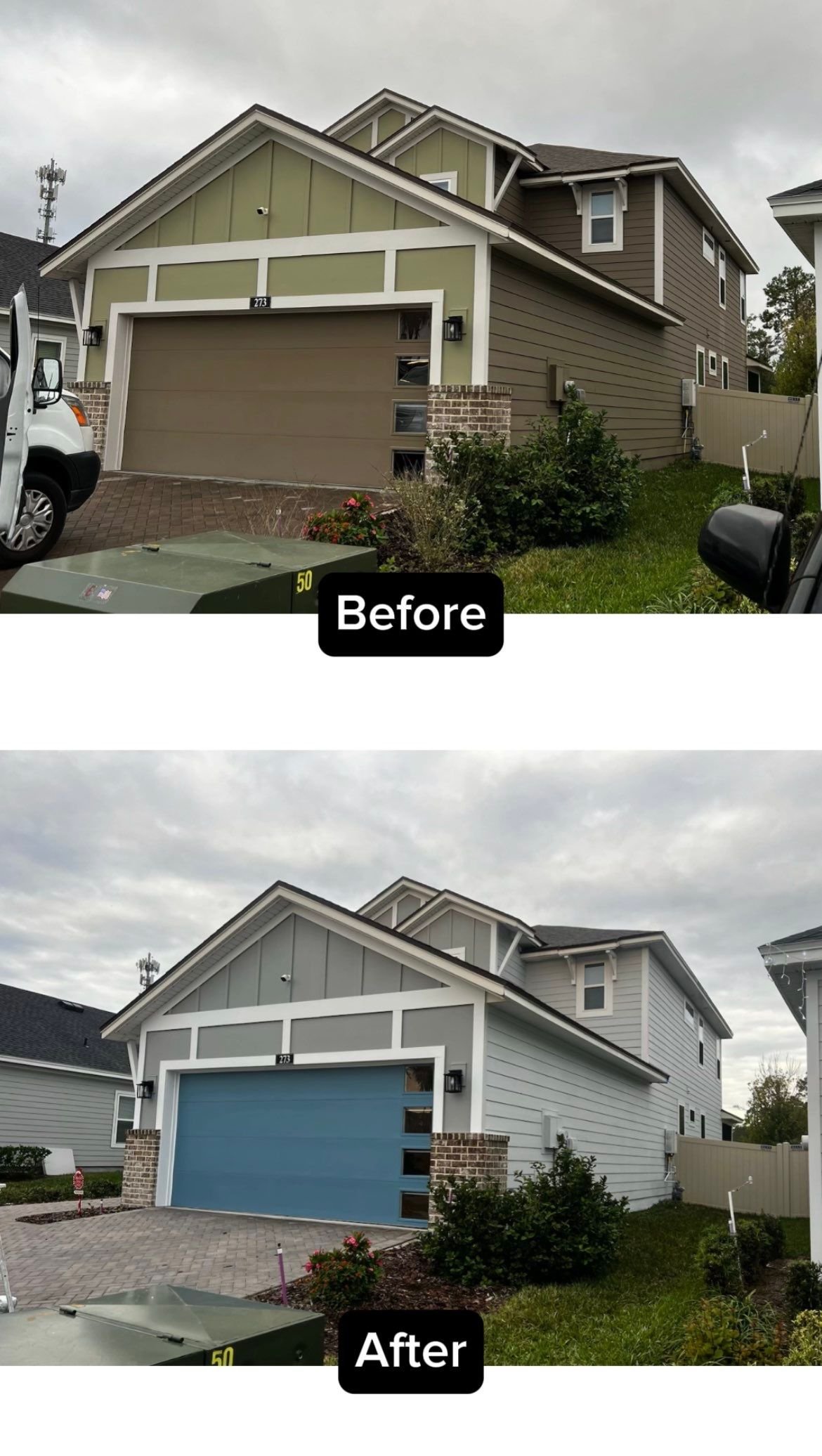 Ponte Vedra Beach home before and after professional exterior painting