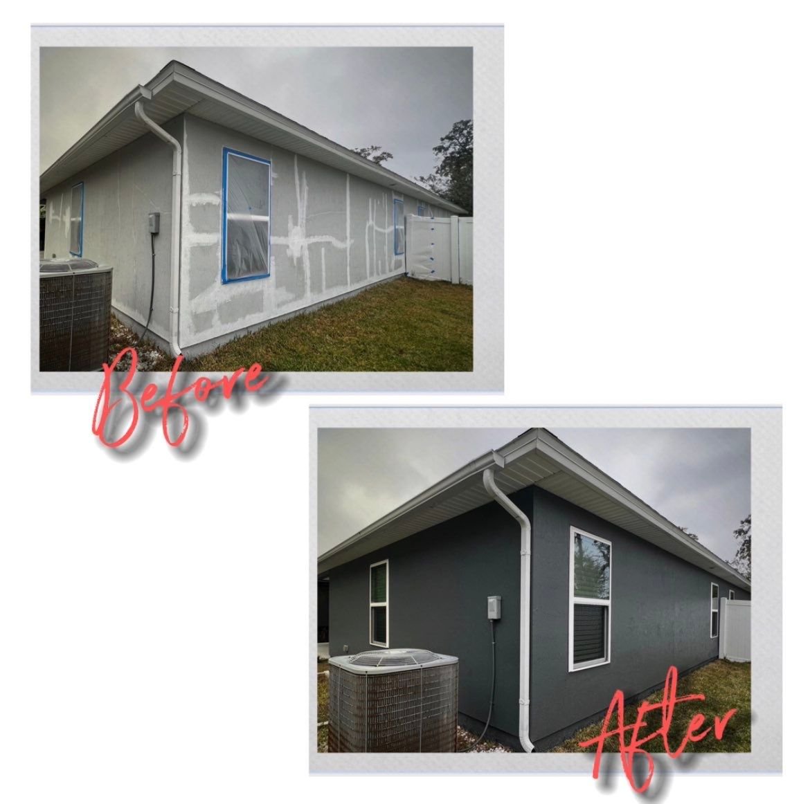 Stucco repair and exterior painting on a World Golf Village home in St. Johns County, Florida