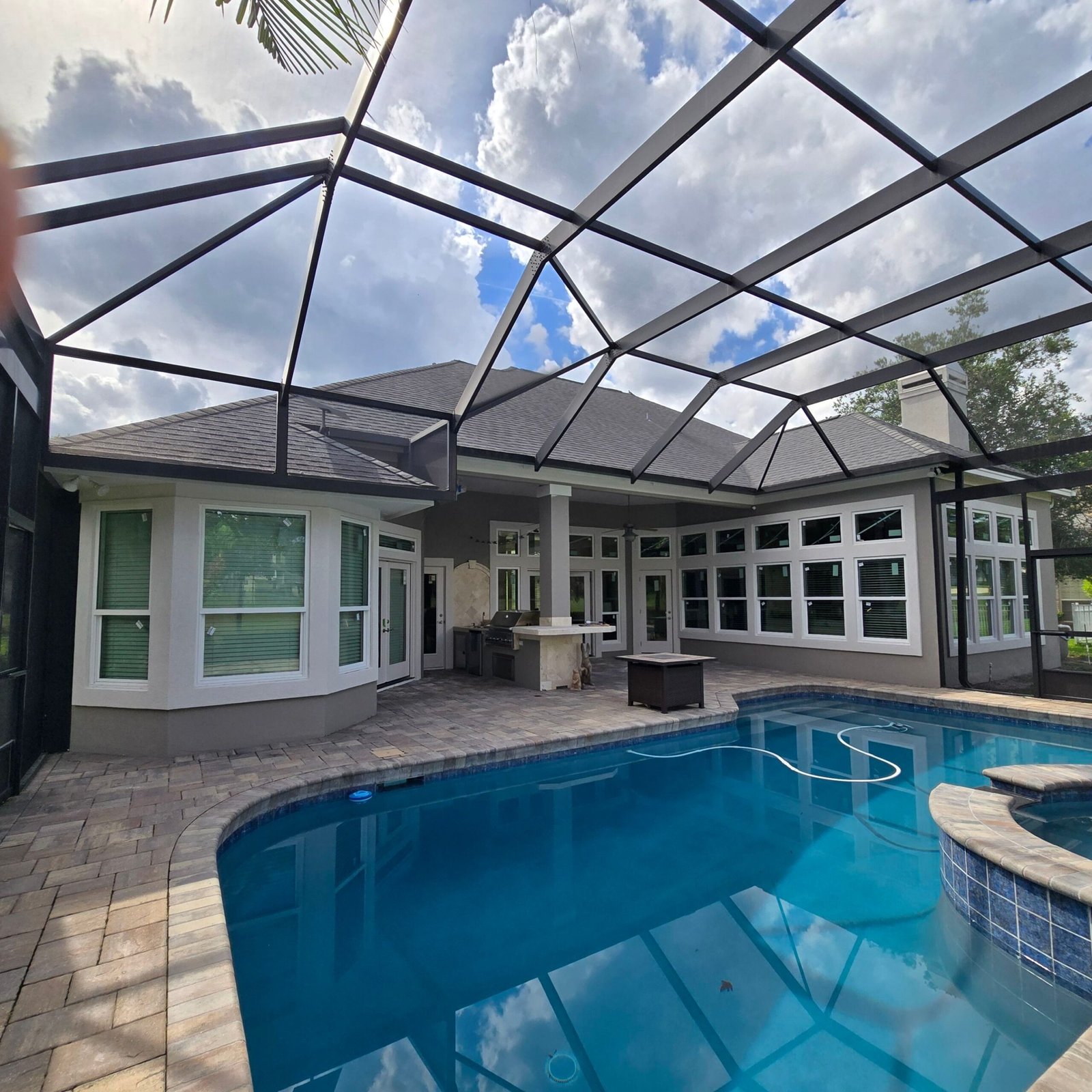 Stucco exterior painting on a Deercreek home in Jacksonville FL 32256